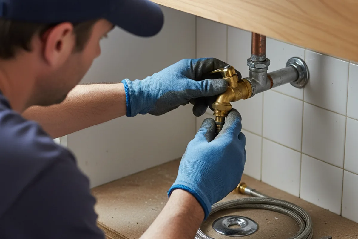 Shutoff valve and fitting work during Emergency Plumbing in West Leisenring